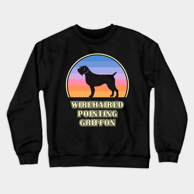 Wirehaired Pointing Griffon Vintage Sunset Dog Crewneck Sweatshirt by millersye